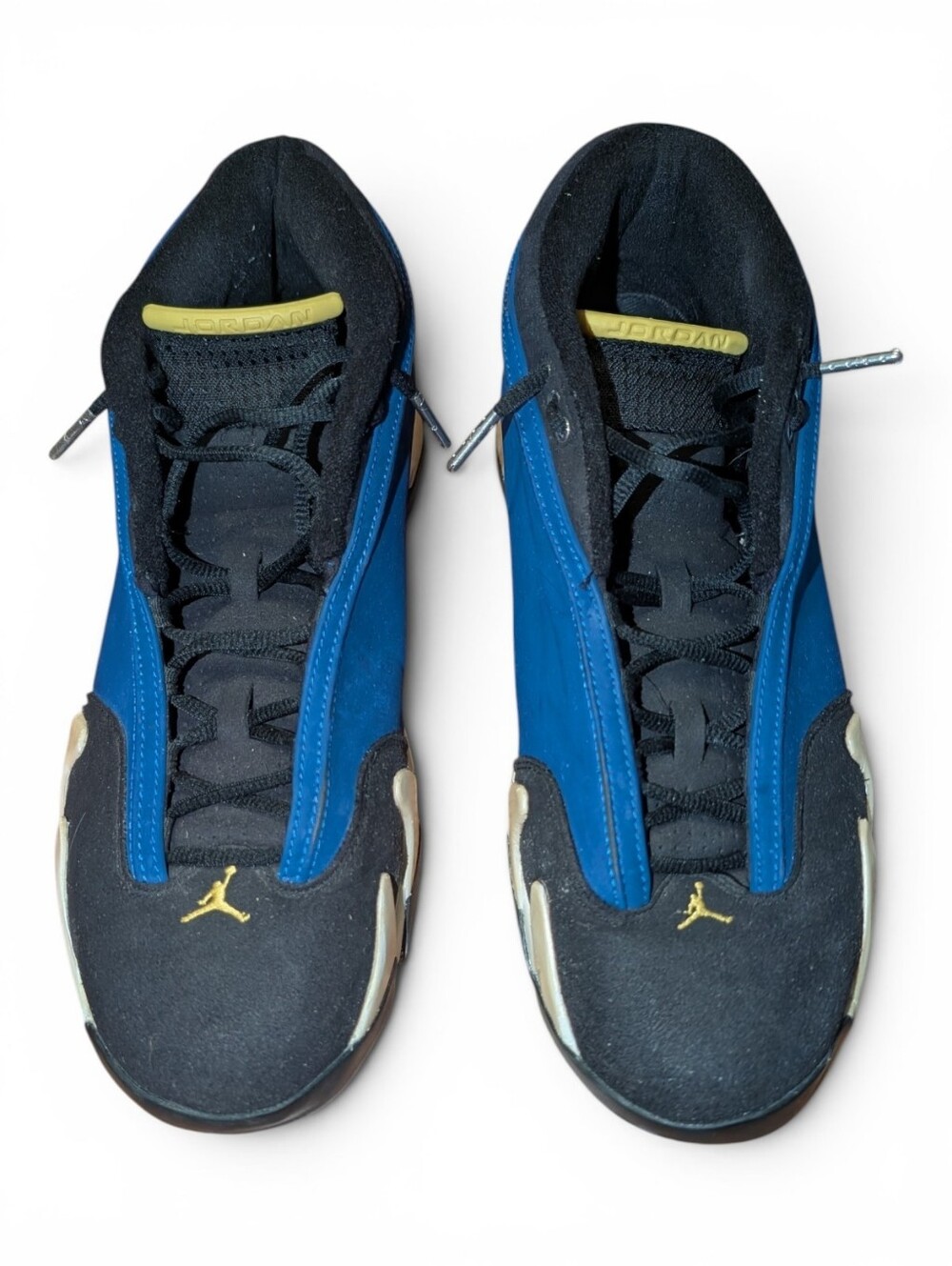 Air Jordan 14 Retro Laney Low 2015 Blue Black Ferrari Mens SZ 13 Sneakers RARE - Picture 3 of 9